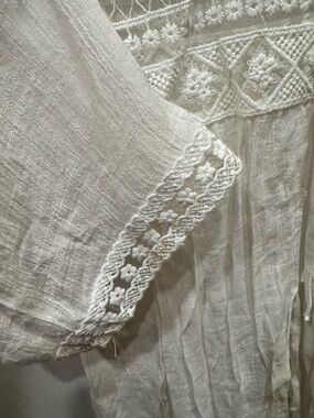 Rebellion white Lightweight Linen-Blend Beach Cover up